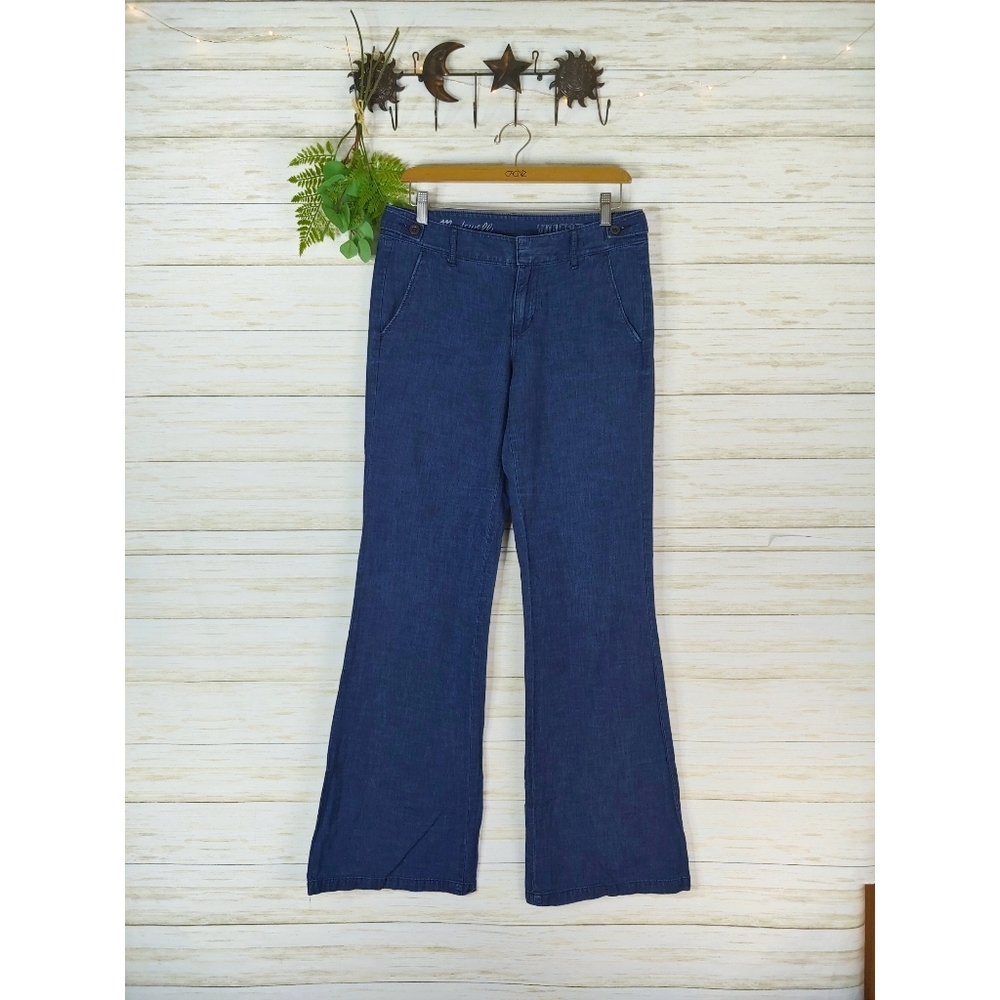 Madewell Dark Blue Flare Wide Leg Jeans